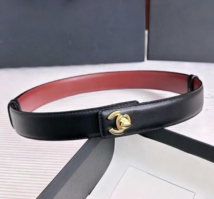 2026 Fashion Designer Women Belt Black And Red Hight Quality Genuine Leather Adjustable Gold Silver Letter Buckle Women Luxury Belt With Gift Box - 1 of 5