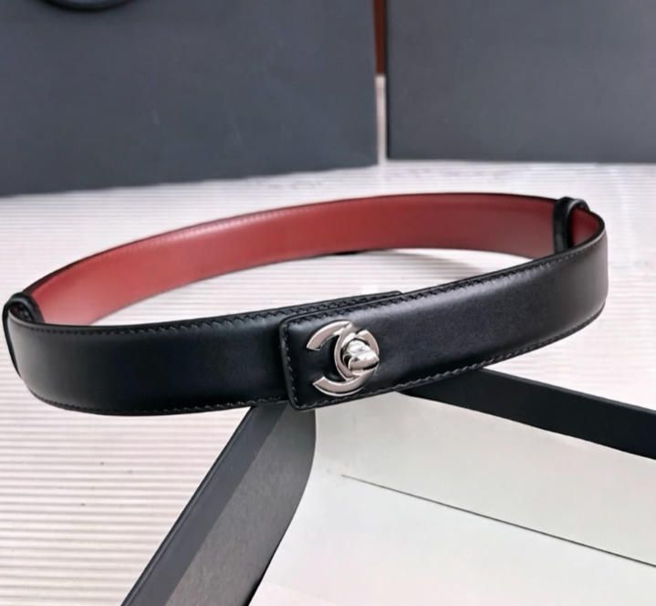 2026 Fashion Designer Women Belt Black And Red Hight Quality Genuine Leather Adjustable Gold Silver Letter Buckle Women Luxury Belt With Gift Box - 2 of 5