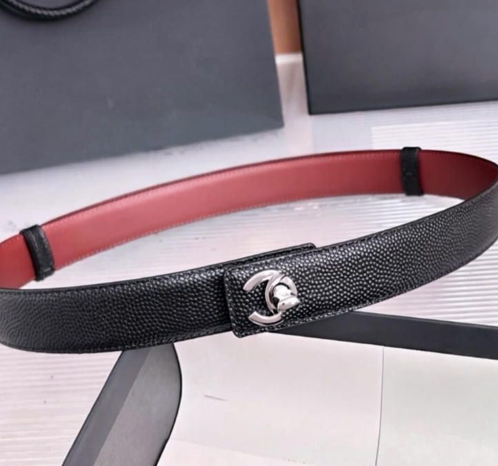 2026 Fashion Designer Women Belt Black And Red Hight Quality Genuine Leather Adjustable Gold Silver Letter Buckle Women Luxury Belt With Gift Box - 3 of 5