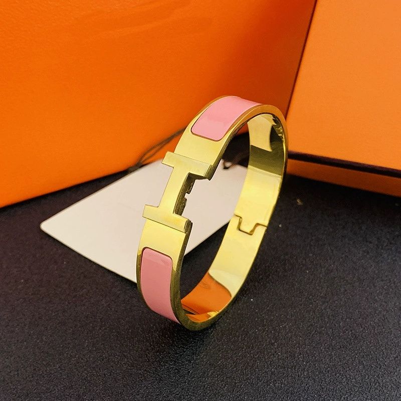Bracelet Jewelry Classic Clic Letter Braceletd Men Jewlery Designer For Women Plated 18K Gold Rose Silver Black Tri Colour Bangle 12Mm Wide Size 17/19 Zh14 - 3 of 5
