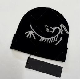 Luxury designer arc beanie wool hat cap luxury cashmere hat embroidered ancient bird pattern street fashion brand beanie autumn and winter warm1 - 2 of 3