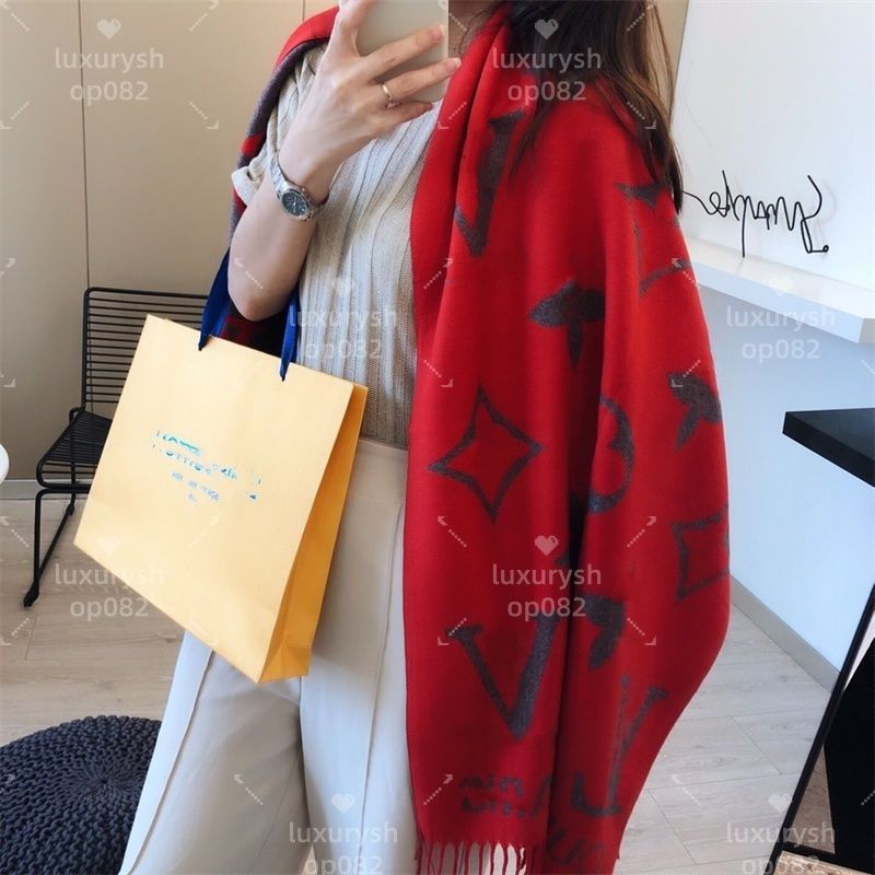 For Designer Women Mens Designers V Scarf Shawls Brand Scarves Pashmina Winter Cashmere Big Wraps Christmas Gift C530 With Box 100% - 6 of 7