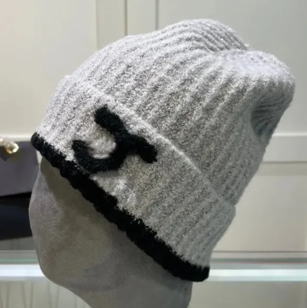 CC Classic beanie fashion designer pom poms classic twill knit letter embroidery luxury Italian brand wool autumn and winter quality plush warm hat - 5 of 5