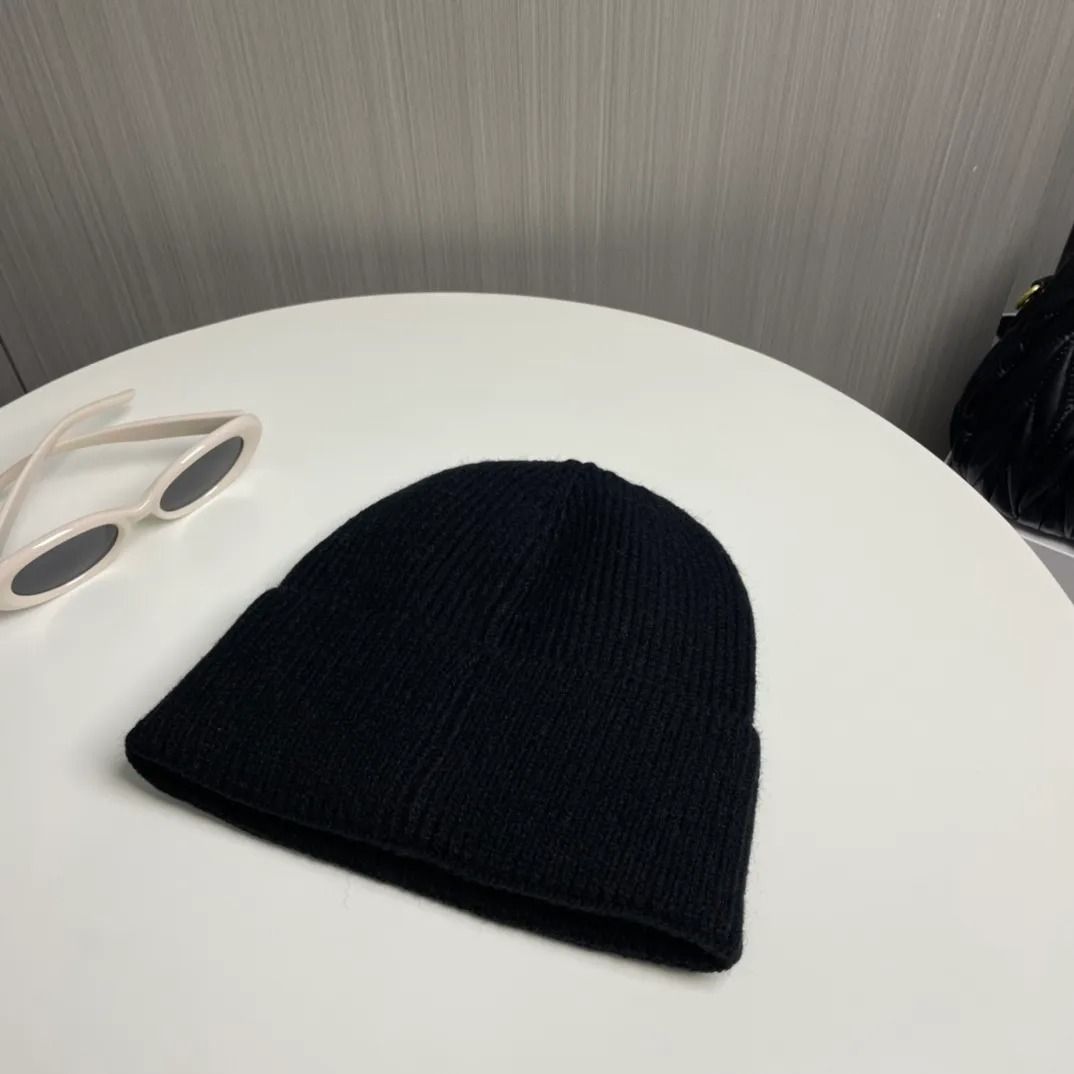 CC Classic beanie fashion designer pom poms classic twill knit letter embroidery luxury Italian brand wool autumn and winter quality plush warm hat - 3 of 5