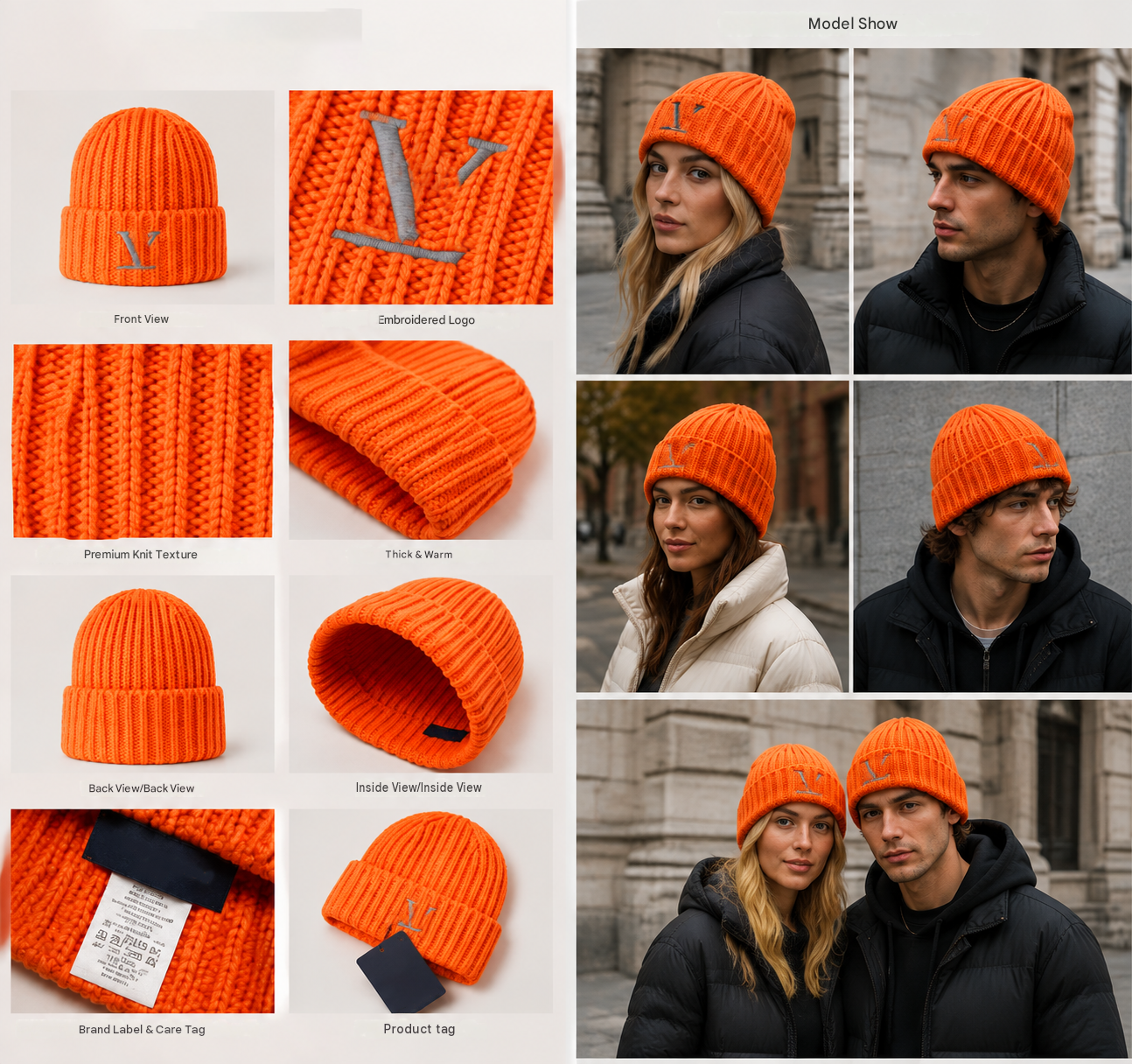 Designer Beanie Designer Ha For Men Woman Knitted Bonne Winter Hat Casual Travel Classical Luxury Beanies Black Orange Color Keep Warm Christmas Holiday - 7 of 7