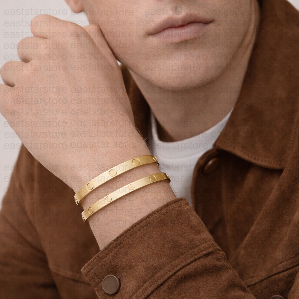 4Mm Screw Narrow Designer Classic Bangle 18K Gold Plated Titanium Steel Diamond For Women Men Bracelets Silver Luxury Jewelry Designers 16 To 19 Size - 5 of 5