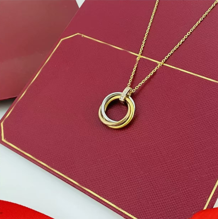 Luxury Designer Pendant Necklaces Designer Stainless Steel Plated Faux Leather Letter For Women Wedding Jewelry - 3 of 4