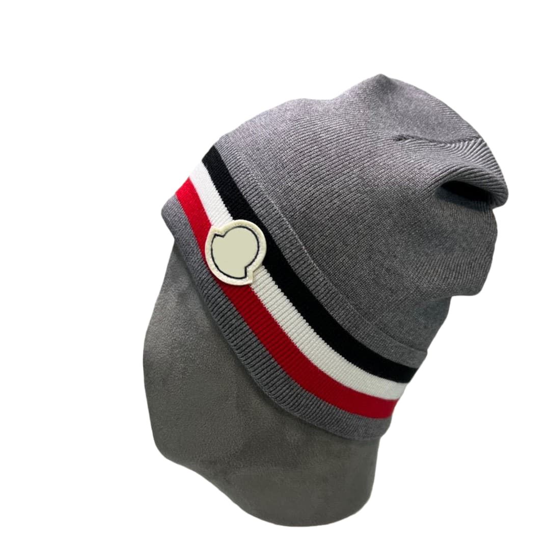 Designer Beaine Men Bonnet Cap Knit Beanies Classic Black Dark Grey Plaid Fall Winter Warm Hat - 5 of 5