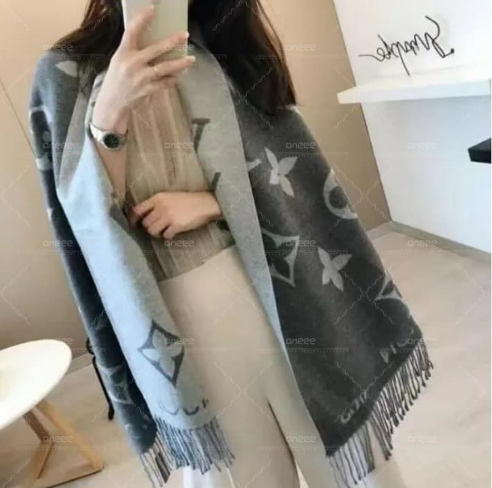 Cashmere Scarves Wool Scarf Women And Men Long Wrap Classic Plaid Silk Scarves Designer Winter Warm Scarf - 4 of 6