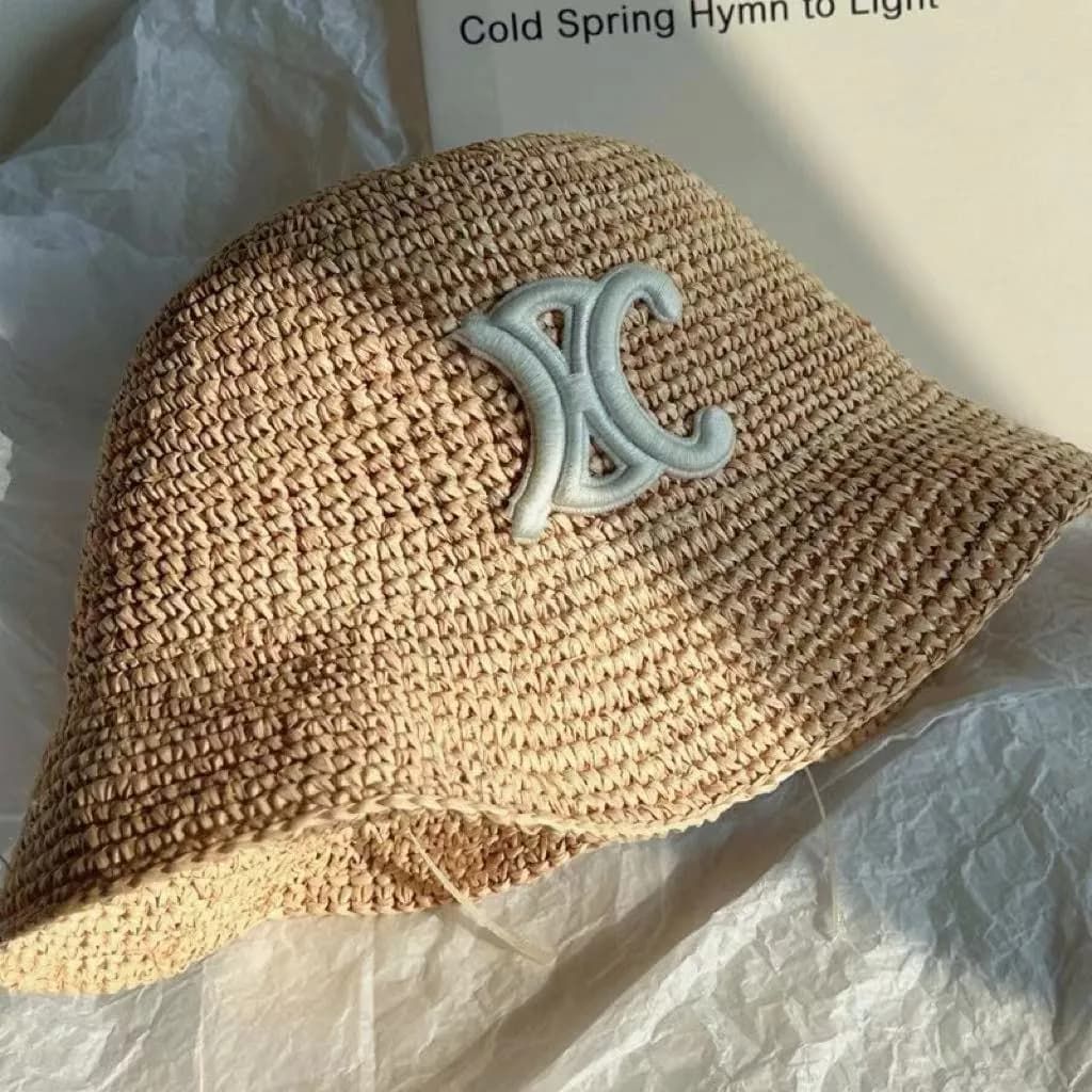 Woven Grass Wide Hats Fisherman Hat Men and Women Summer Breathable Sunscreen Large Brim Beach Vacation - 4 of 4