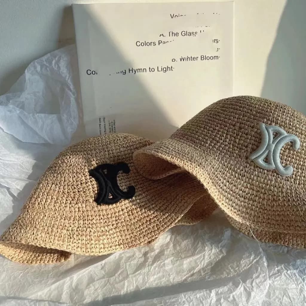 Woven Grass Wide Hats Fisherman Hat Men and Women Summer Breathable Sunscreen Large Brim Beach Vacation - 3 of 4