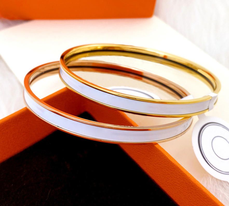 H Designer Bracelet Jewelry Bracelet Men's and jewlery designer for women 18k Gold Rose Gold Silver Tri-Colour Bangle 6MM Wide Size 17/19 - 3 of 4