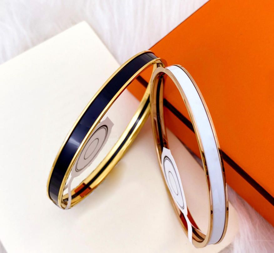 H Designer Bracelet Jewelry Bracelet Men's and jewlery designer for women 18k Gold Rose Gold Silver Tri-Colour Bangle 6MM Wide Size 17/19 - 4 of 4