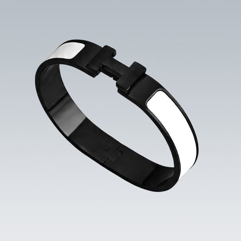 Designer H For Men Womenselegant Letter Bracelet Mens Designer Jewlery 18K Fashion Black 12Mm Bangle Wide Size 17/19 High Quality - 3 of 8