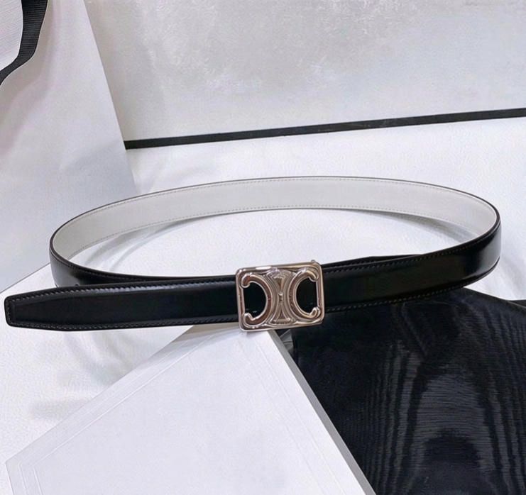 2026 New belt Designer Women Belt Fashion Big Buckle Thin Belt Retro collar buckle women hight quality genuine leather belt with gift box women - 2 of 6