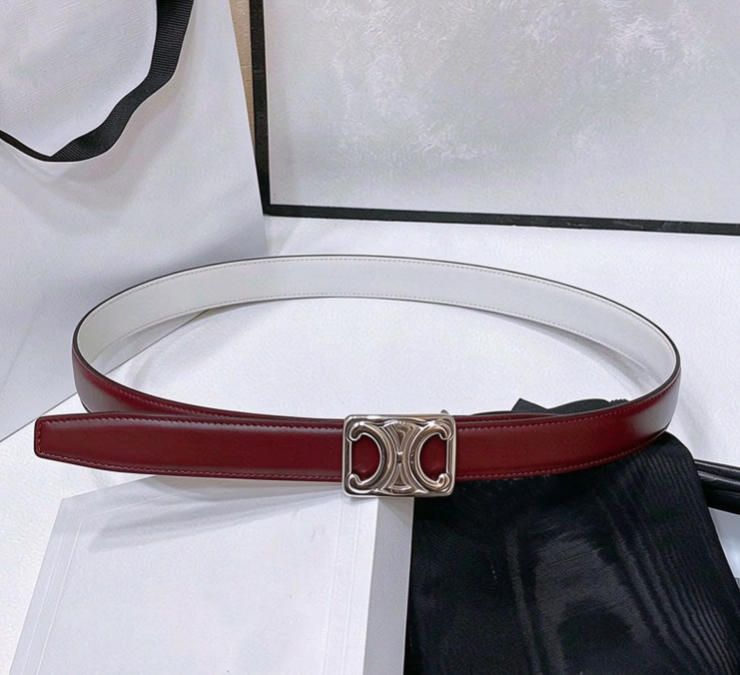 2026 New belt Designer Women Belt Fashion Big Buckle Thin Belt Retro collar buckle women hight quality genuine leather belt with gift box women - 3 of 6