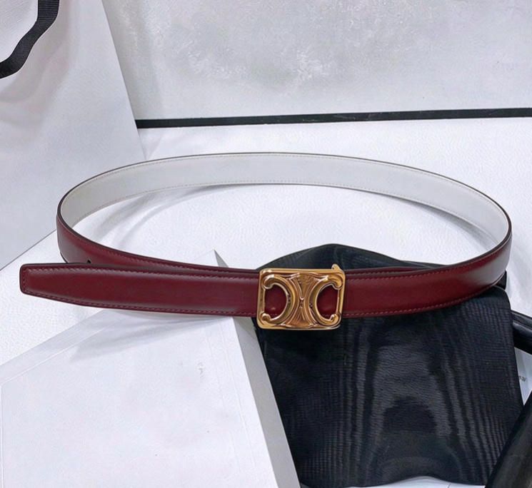 2026 New belt Designer Women Belt Fashion Big Buckle Thin Belt Retro collar buckle women hight quality genuine leather belt with gift box women - 5 of 6