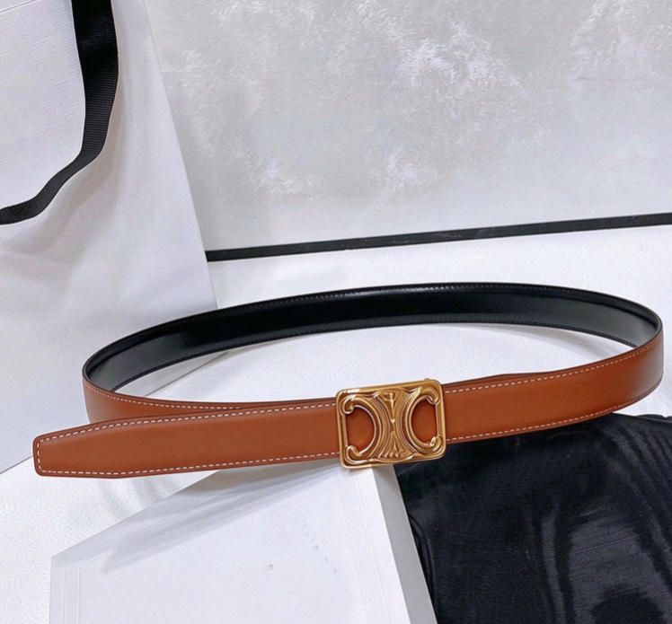 2026 New belt Designer Women Belt Fashion Big Buckle Thin Belt Retro collar buckle women hight quality genuine leather belt with gift box women - 4 of 6