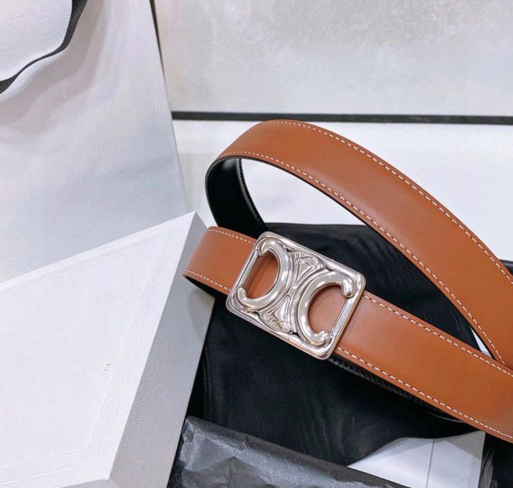 2026 New belt Designer Women Belt Fashion Big Buckle Thin Belt Retro collar buckle women hight quality genuine leather belt with gift box women - 6 of 6