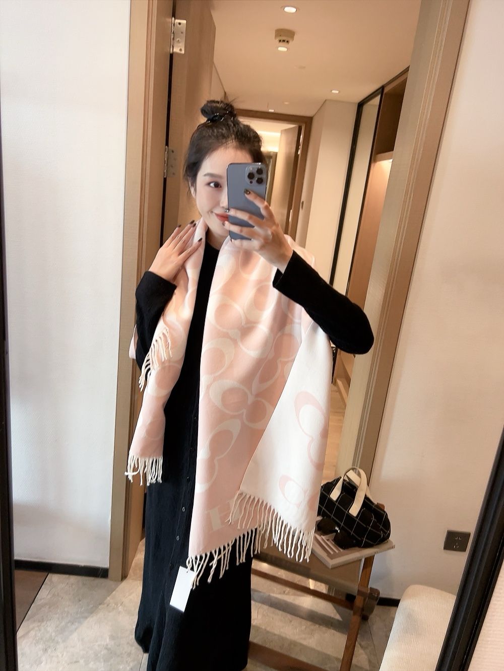 Classic Designer Scarf 100% Cashmere Scarves For Winter Warm Echarpe Women Long Wraps Pashmina Size 195X70cm With Box - 3 of 6