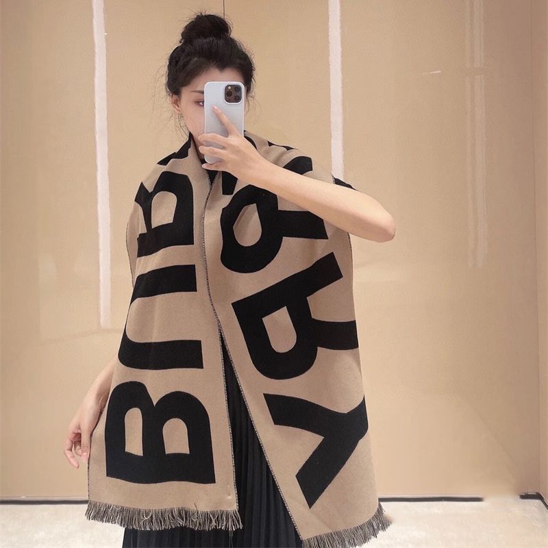 Brand Designer Cashmere Winter Women's Long Luxury Fashion Classic Letter Double Sided Shawl Soft And Comfortable Men's Neck Scarf - 3 of 6
