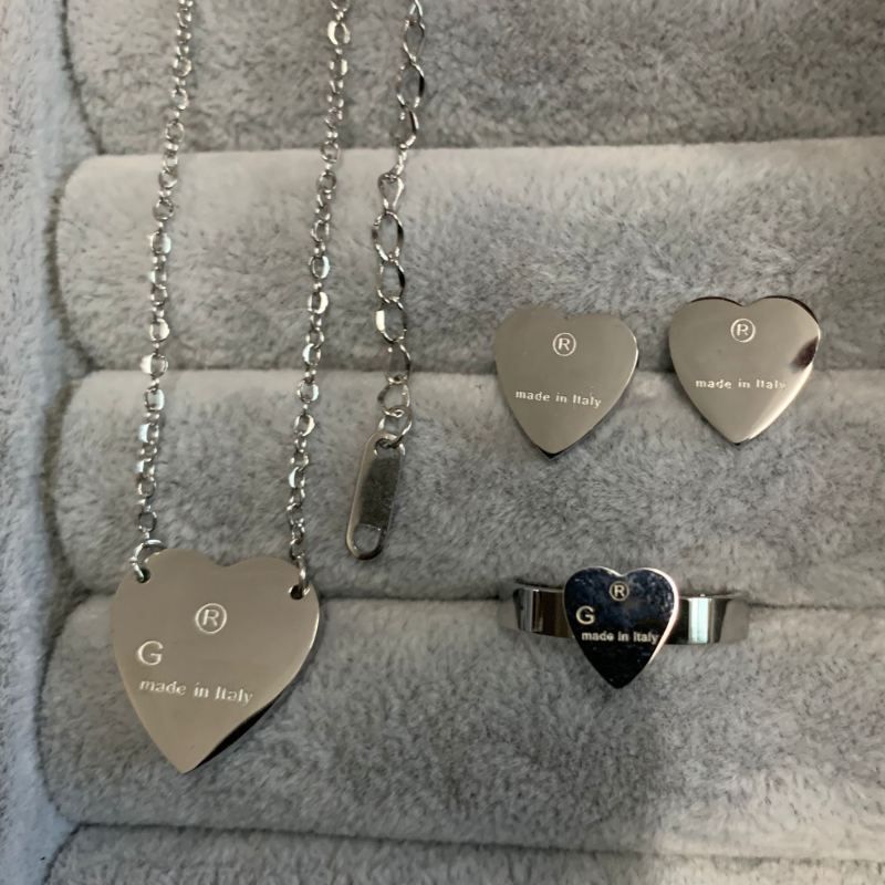 Women Top Quality Designer Earrings Necklace Rings Simple G Letter Titanium Steel High Polished Heart Love Pendant Fashion Jewelry 8Afb 16 - 2 of 3