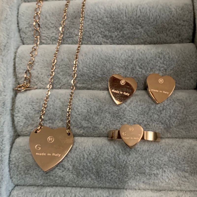 Women Top Quality Designer Earrings Necklace Rings Simple G Letter Titanium Steel High Polished Heart Love Pendant Fashion Jewelry 8Afb 16 - 3 of 3