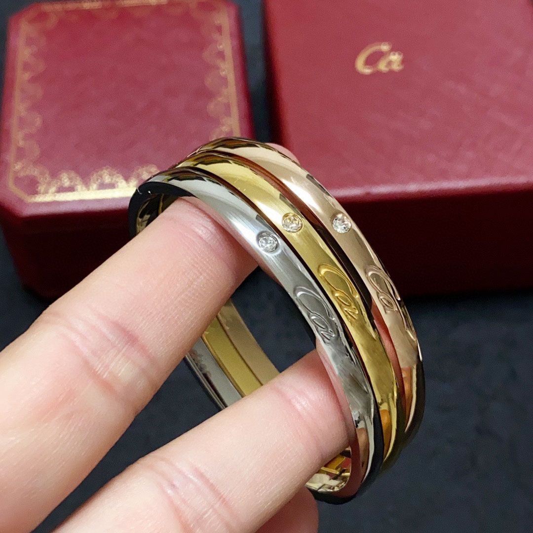 Bracelet Carve Letters Gold Sliver Bracelet Designer For Women Luxury Jewelry Couple Style For Women Wedding Good - 2 of 8