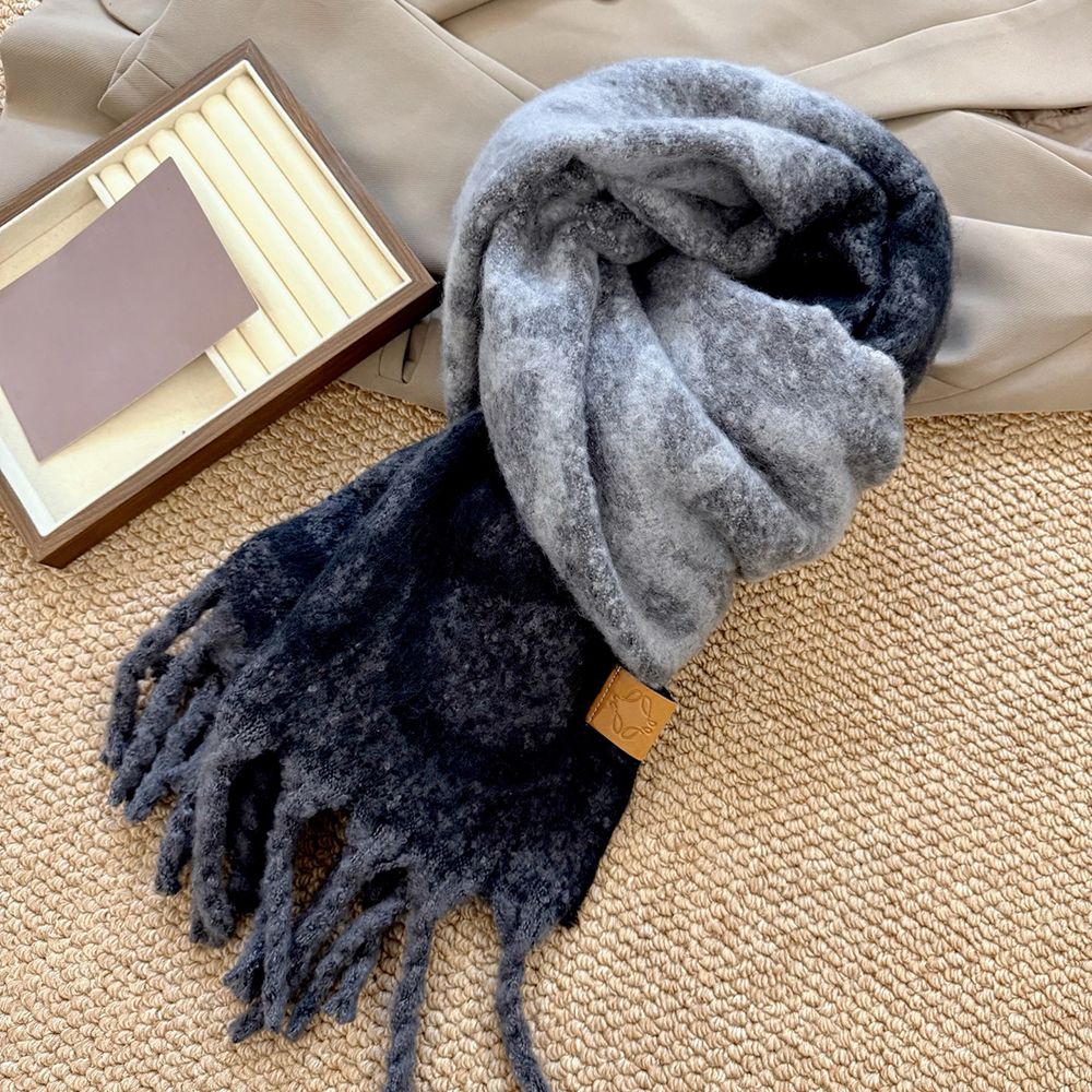 Designer Fashion Wool Scarves For Men Women Wraps Striped Letter Printed Couple Scarf Winter Warm Plush Scarf With Box - 6 of 8