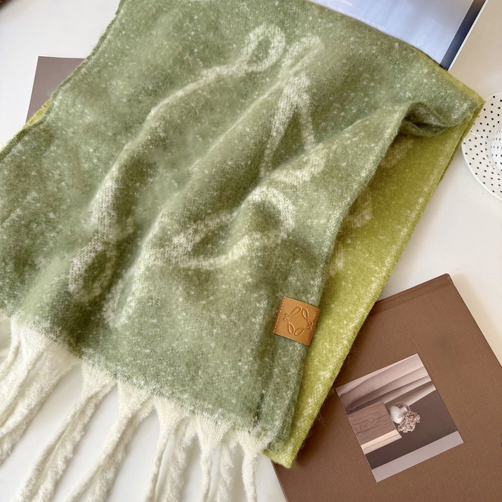 Designer Fashion Wool Scarves For Men Women Wraps Striped Letter Printed Couple Scarf Winter Warm Plush Scarf With Box - 8 of 8