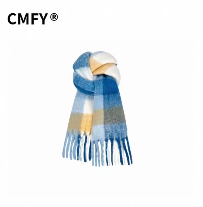 Stylishq Women Cashmere Designer Scarf Full Letter Printed Scarves Soft Touch Warm Wraps With Tags Autumn Winter Long Shawls 35Cm X 180Cm - 2 of 3