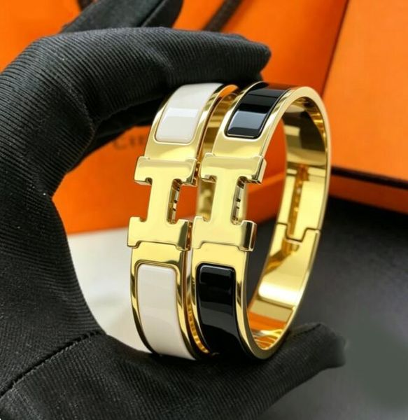 Bracelet Jewelry Classic Clic Letter Braceletd Men Jewlery Designer For Women Plated 18K Gold Rose Silver Black Tri Colour Bangle 12Mm Wide Size 17/19 Zh14 - Jewelry - luxurygoodsales