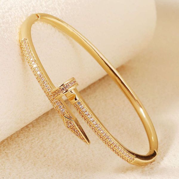 New Copper Inlaid Zircon Daily Jewelry Versatile Open High-End Light Luxury Stud Bracelet - Jewelry - luxurygoodsales