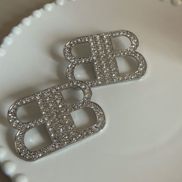 Designer Bb For Women Stylish Double B Earrings With Full Diamond Design - Jewelry - luxurygoodsales
