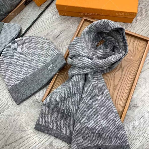 Designer Beanie Scarf Designers Set Knitted Mens Bonnet Scarves Plaid Letter Brown Black Grey Warm Luxury Winter Hat And Scarfs Simple Echarpe Luxe Fashion - Fashion Collection - luxurygoodsales