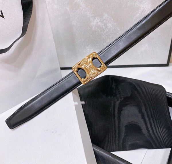 2026 New belt Designer Women Belt Fashion Big Buckle Thin Belt Retro collar buckle women hight quality genuine leather belt with gift box women - Bags, Shoes & Accs - luxurygoodsales