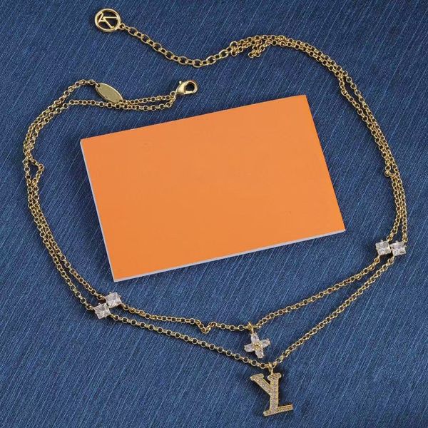 High Quality Titanium Steel Gold Jewelry Fashion Designer Necklace Gift Mens Womens Long Letter Chains Necklaces Golden Chain Jewlery Party - Jewelry - luxurygoodsales